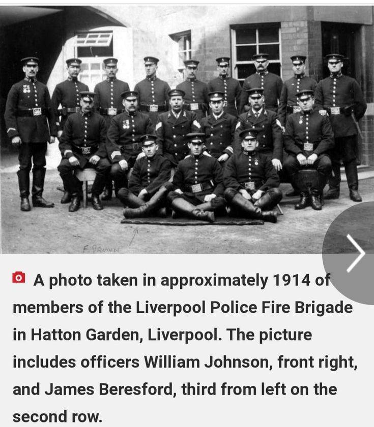 Liverpool Police Fire Brigade photo taken in approximately 1914 - Copyright Stephen Proctor
